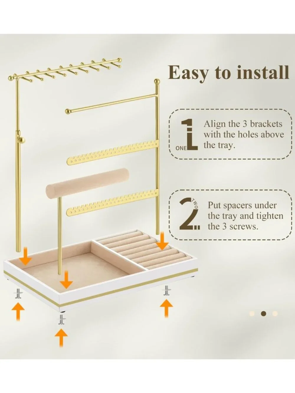 5-Tier Jewelry Organizer Necklace Holder - Elegant Storage for Necklaces